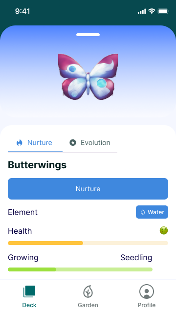 Creature Nurture tab