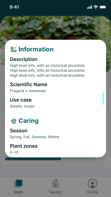 Plant Info tab